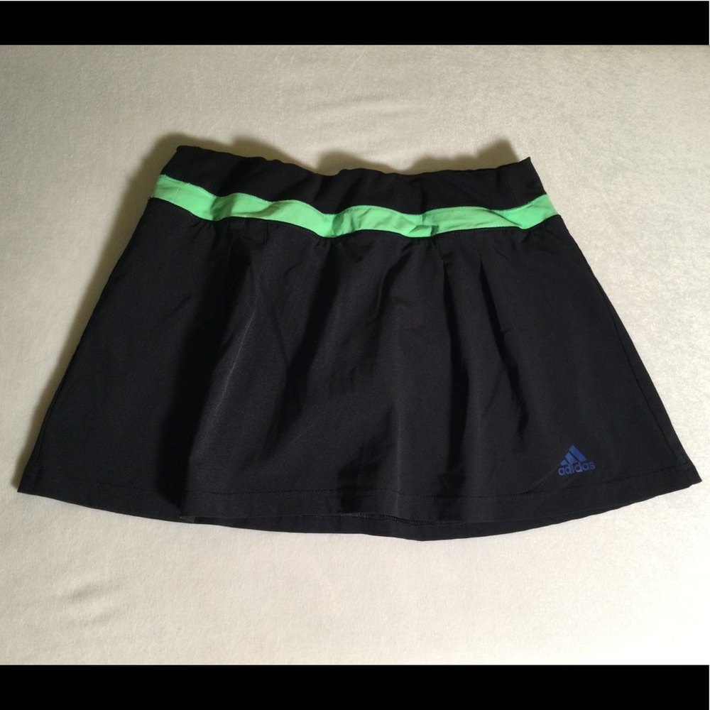 💚2xHP!💚 LIKE NEW Adidas | Climalite Skort Sport Skirt Black Neon - Picture 8 of 8
